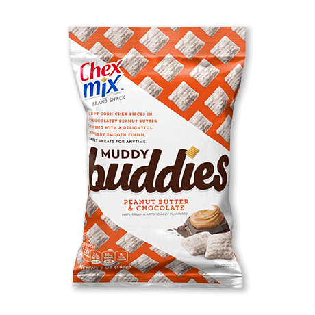 a bag of Peanut Butter & Chocolate Muddy Buddies