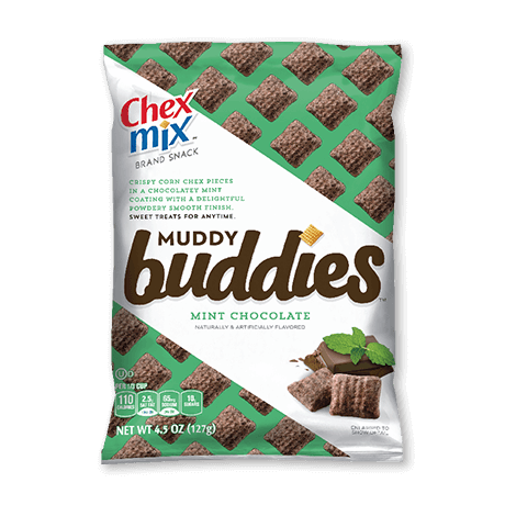 a bag of Mint Chocolate Muddy Buddies