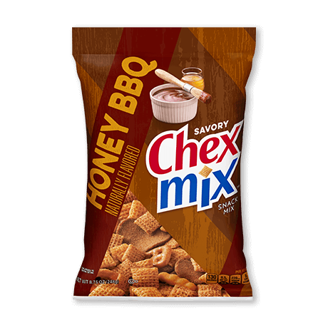 a bag of Honey BBQ Chex Mix