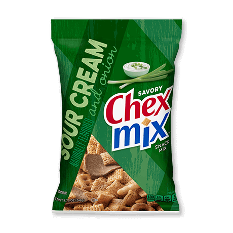 a bag of Sour Cream Chex Mix