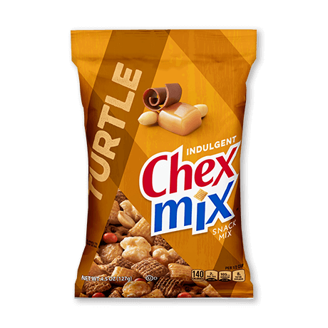 a bag of Turtle Chex Mix