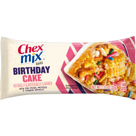 Chex Mix Birthday Cake Treat Bar, front of bar