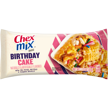 Chex Mix Birthday Cake Treat Bar, front of bar
