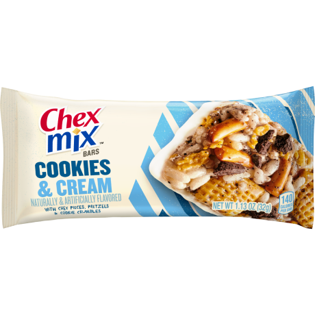 Chex Mix Cookies & Cream Treat Bar, front of pack