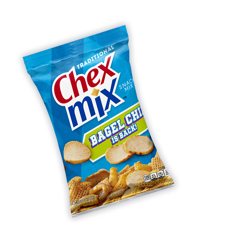 Chex Mix Traditional, Bagel Chip is back, front of package