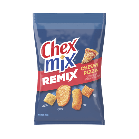 Cheesy Pizza Remix ChexMix- front of packaging